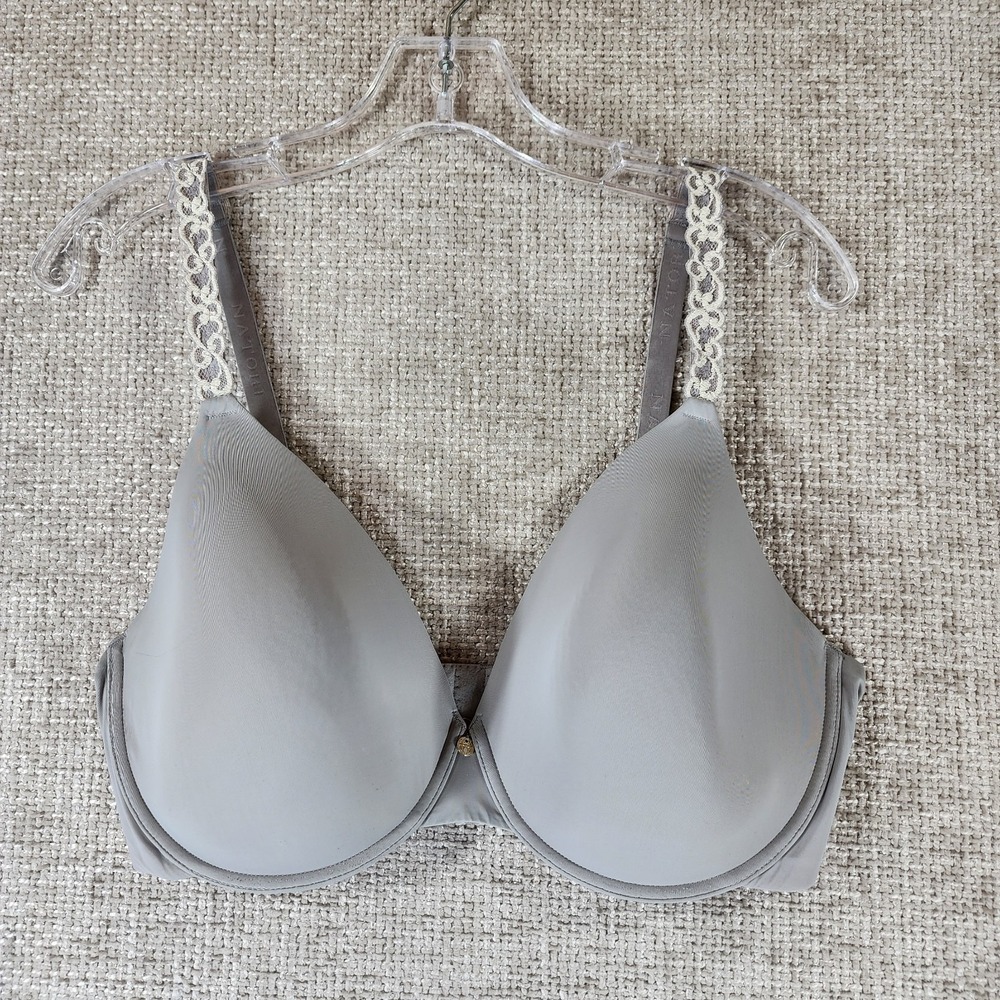 Natori‎ Pure Luxe Contour Underwire Bra 732080 Womens 38DDD Light Gray T-Shirt